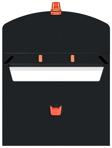 Портфель Бюрократ Black Opal BLPP01OR 1 отдел. A4 пластик 0.7мм черный/оранжевый фото 2