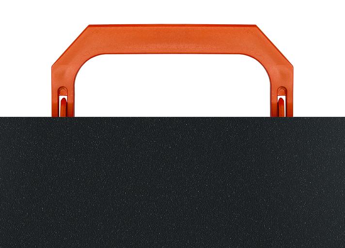 Портфель Бюрократ Black Opal BLPP01OR 1 отдел. A4 пластик 0.7мм черный/оранжевый фото 5