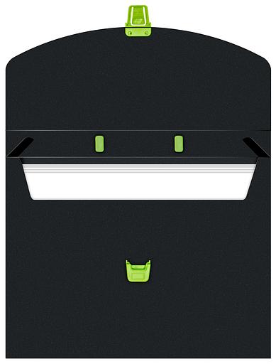 Портфель Бюрократ Black Opal BLPP01LETT 1 отдел. A4 пластик 0.7мм черный/салатовый фото 2