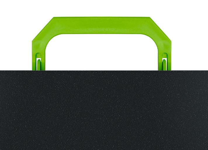 Портфель Бюрократ Black Opal BLPP01LETT 1 отдел. A4 пластик 0.7мм черный/салатовый фото 5