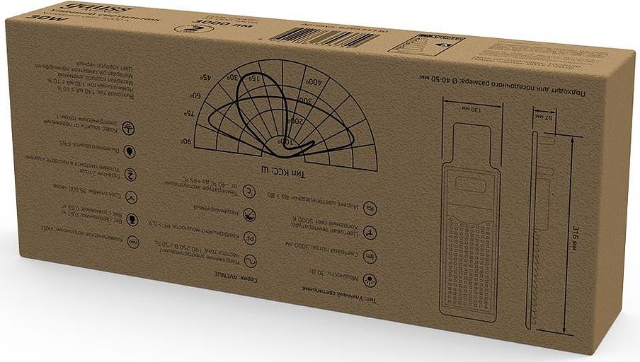 Светильник консольный Gauss 629534330 30Вт ламп.:30шт светодиод.лампа черный фото 1