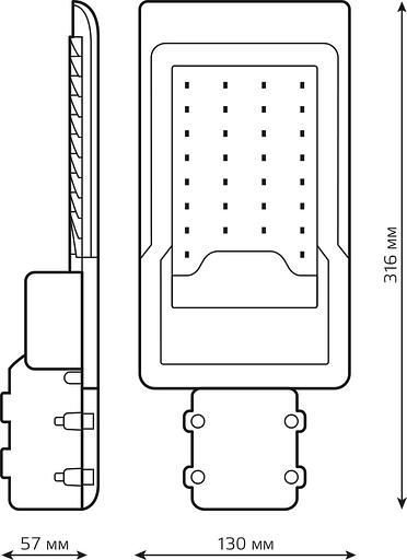 Светильник консольный Gauss 629534330 30Вт ламп.:30шт светодиод.лампа черный фото 8