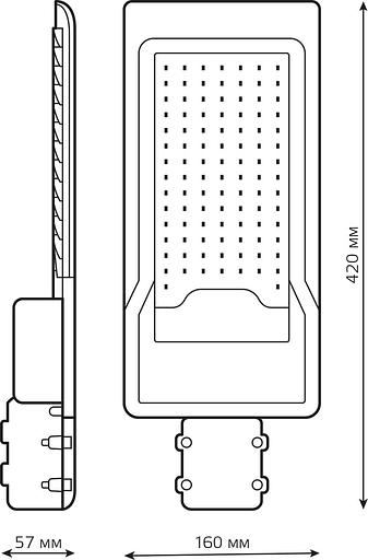 Светильник консольный Gauss 629534300 100Вт ламп.:100шт светодиод.лампа черный фото 6