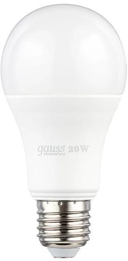 Лампа светодиодная Gauss Elementary 20Вт цок.:E27 груша 220B 3000K св.свеч.бел.теп. A60 (упак.:10шт) (23219) фото 2