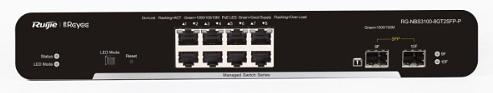 Коммутатор Reyee 8-Port Gigabit L2 Managed POE Switch, 8 Gigabit RJ45 POE/POE+ Ports,2 SFP Slots,125W PoE Power budget, Desktop Steel Case (RG-NBS3100-8GT2SFP-P) фото 1