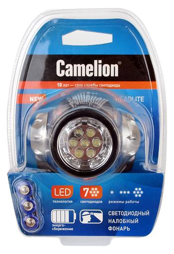 Фонарь налобный Camelion LED5310-7F3 серебристый/черный лам.:светодиод. AAAx3 (7534) фото 6