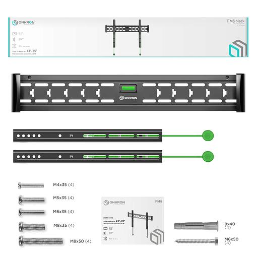 Фиксированный кронштейн ONKRON FM6чёрный фото 7