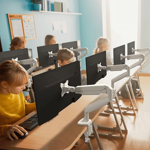 Настольный кронштейн-газлифт для монитора ONKRON G100 белый фото 6