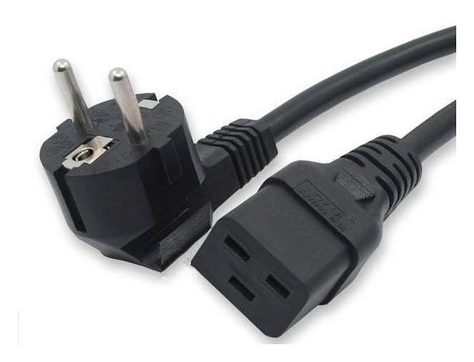 Шнур питания Hyperline PWC-IEC19-SHM-1.8-BK C19-Schuko проводник.:3x1.5мм2 1.8м 250В 16А (упак.:1шт) черный фото 1