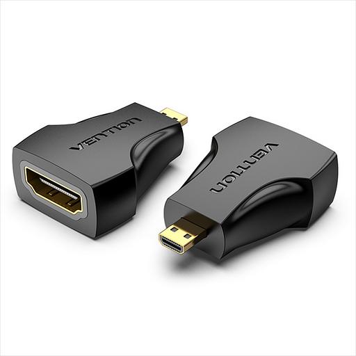 Переходник Vention Micro HDMI Male to HDMI Female Adapter Black (AITB0) фото 1