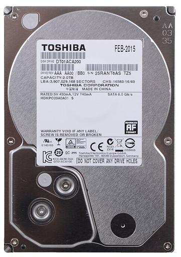 Жесткий диск Toshiba SATA-III 2Tb DT01ACA200 Desktop (7200rpm) 64Mb 3.5" фото 1