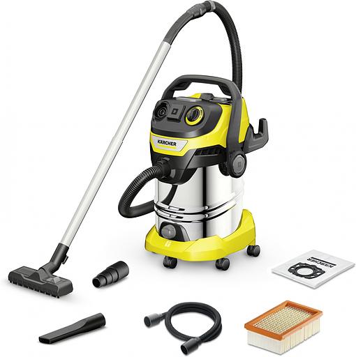 Строительный пылесос Karcher WD 6 P S V-30/6/22/T 1300Вт (уборка: сухая/сбор воды) желтый фото 2