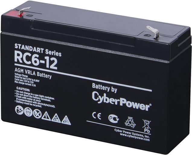 Аккумуляторная батарея SS CyberPower RC 6-12 / 6 В 12 Ач CyberPower RC6-12 (RC 6-12) фото 1