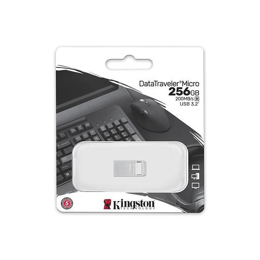 Флеш Диск Kingston 256Gb DataTraveler Micro DTMC3G2/256GB USB3.0 серебристый фото 3