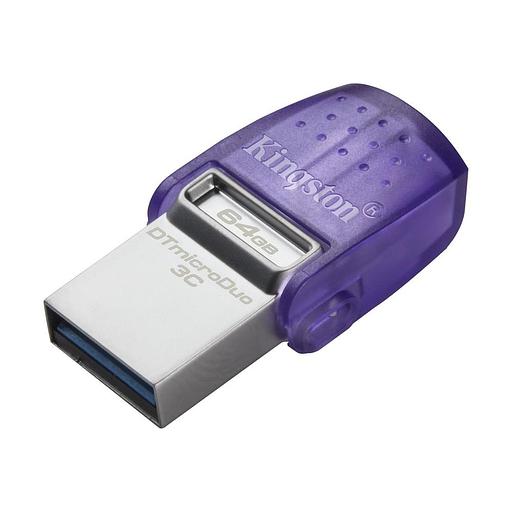 Флеш Диск Kingston 64Gb DataTraveler microDuo 3C DTDUO3CG3/64GB USB3.0 фиолетовый фото 1