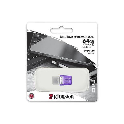Флеш Диск Kingston 64Gb DataTraveler microDuo 3C DTDUO3CG3/64GB USB3.0 фиолетовый фото 3