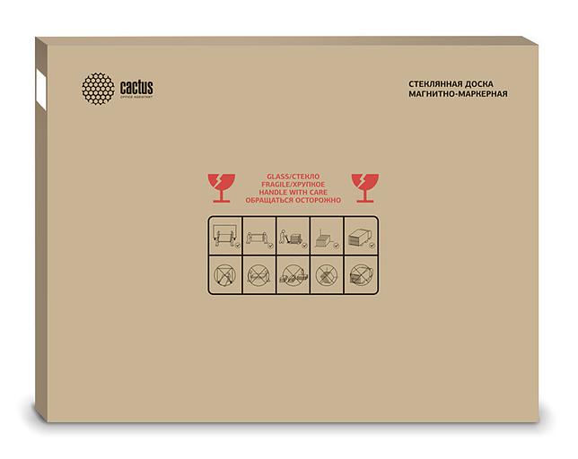 Доска стеклянная Cactus CS-GBD-90x120-BK стеклянная черный 90x120см стекло фото 3