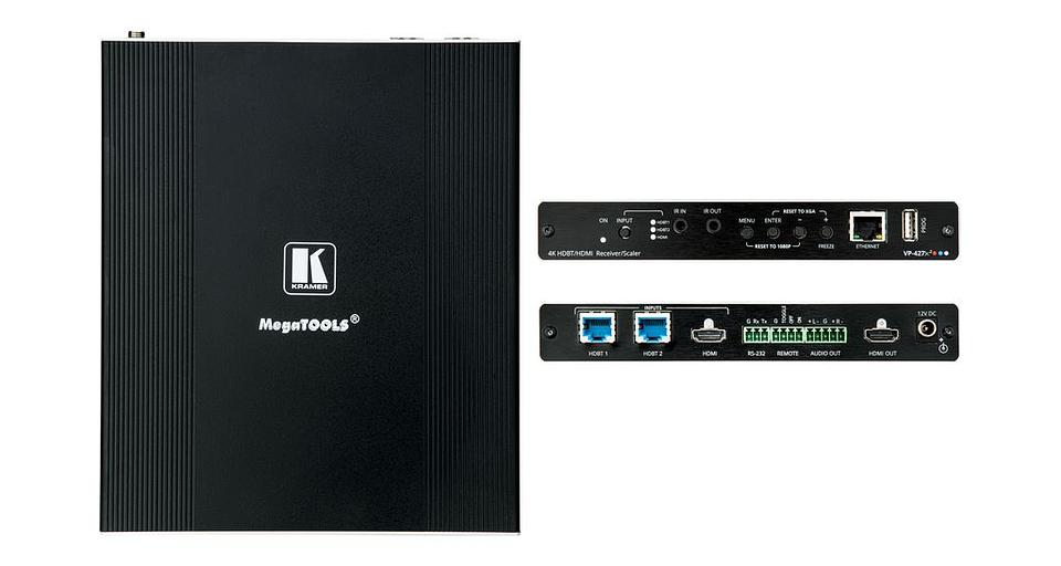 Kramer VP-427X2 Масштабатор HDBaseT и HDMI в HDMI с деэмбедированием аудио; поддержка 4К60 4:4:4, CEC, два входа HDBaseT (72-00004590) фото 1