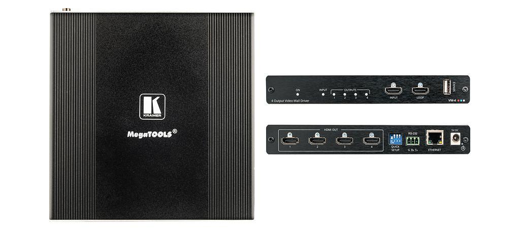 Kramer VW-4 Масштабатор HDMI для видеостен с 4 выходами (72-00004390) фото 1