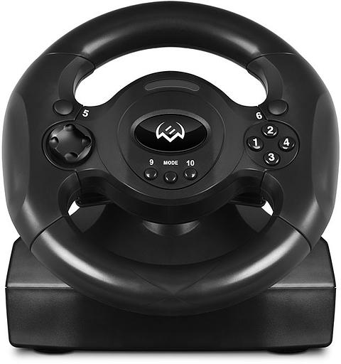 Руль SVEN GC-W300 (педали, вибро, лепестки, D-pad, 10 кл, резин. вставки, PC, цифр. и аналог.) SVEN GC-W300 (SV-017934) фото 1