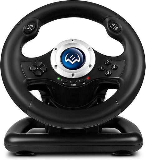 Руль SVEN GC-W500 (педали, вибро, скоба, лепестки, D-pad, 10 кл, резин. вставки, PC/Xinput) SVEN GC-W500 (SV-017989) фото 1