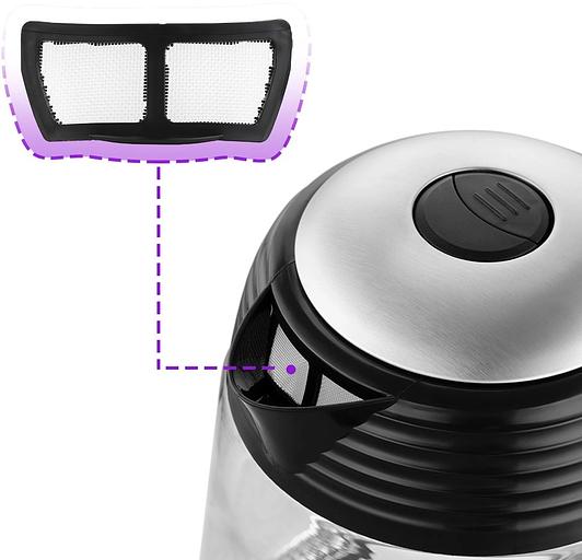 Чайник электрический Kitfort КТ-6126 1.7л. 2200Вт черный/нержавеющая сталь (корпус: пластик/стекло) фото 5