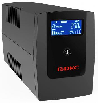 Линейно-интерактивный ИБП ДКС серии Info LCD, 1500 ВА/900 Вт, 1/1, 3xSchuko, USB + RJ45, LCD, 2x8Aч DKC INFOLCD1500S фото 1