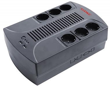 Линейно-интерактивный ИБП ДКС серии Info PDU, 600 ВА/360 Вт, 1/1, 6xSchuko, USB для зарядки (2), USB + RJ11, 1x7Aч DKC INFOPDU600 фото 1