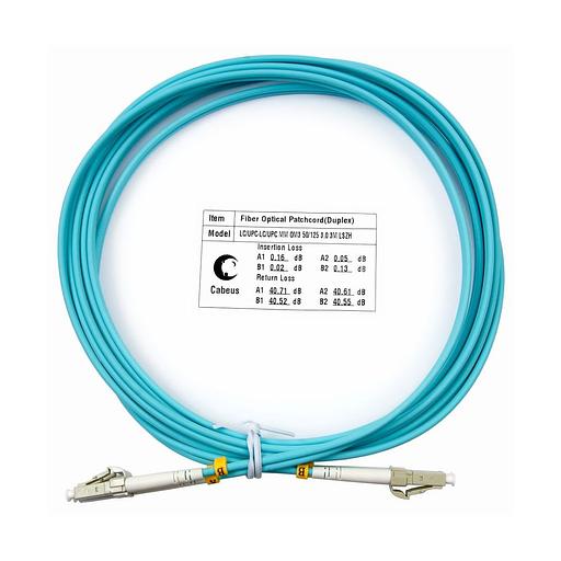Cabeus FOP-50-LC-LC-3m Шнур оптический duplex LC-LC 50/125 mm OM3 3м LSZH (FOP-50-LC-LC-3m) фото 1