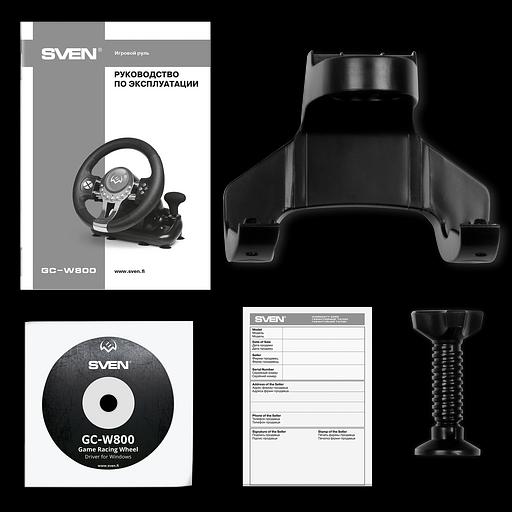 Руль SVEN GC-W800 (педали, вибро, скоба, D-pad, 12 кл, PC/PS3/PS4/XBOXONE/Xinput) Sven SV-015442 фото 7