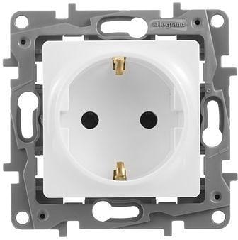 Розетка силов. Legrand Etika 672221 скрыт. зазем. IP21 белый фото 2