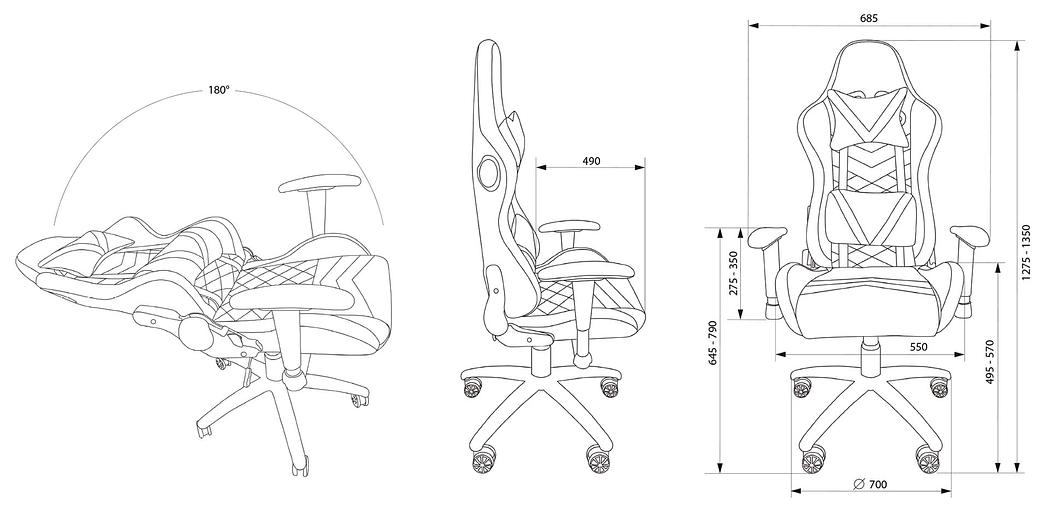 Кресло игровое Cactus CS-CHR-0099BL черный сиденье черный эко.кожа с подголов. крестовина металл пластик черный фото 9