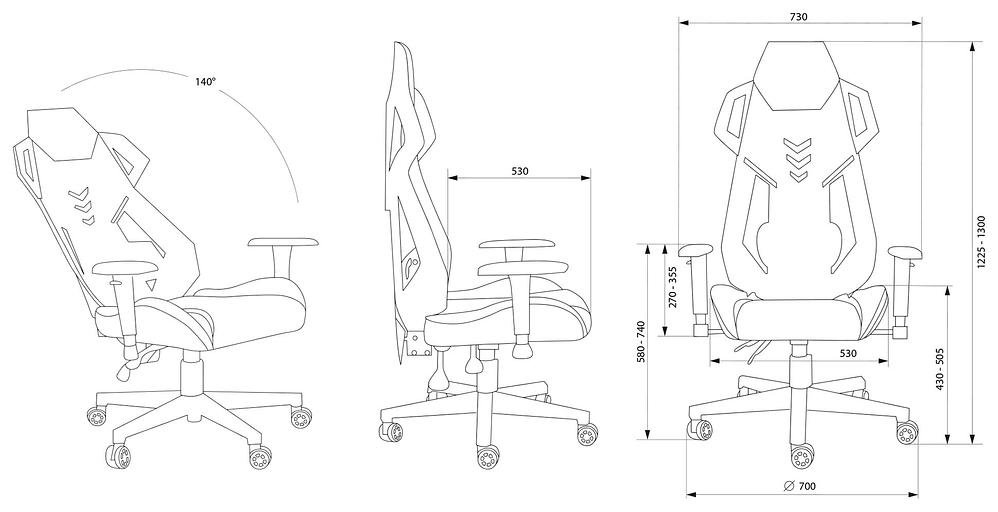 Кресло игровое Cactus CS-CHR-090BLW черный/белый эко.кожа пластик фото 8