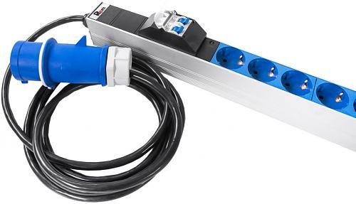 Верт блок розеток Rem-32, 1 фаза 32A, 2 авт, инд, 10S, 12 C13, 4 C19, 1420 мм, вх IEC 309, шнур 3 м (R-32-10S-12C13-4C19-A-I-1420-3-2P) фото 1