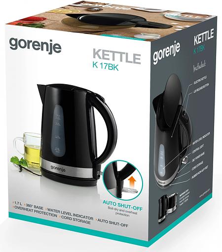 Чайник электрический Gorenje K17BK черный фото 7