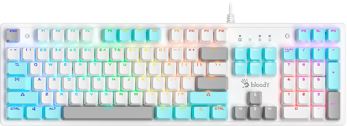 Клавиатура A4Tech Bloody S510N механическая белый USB for gamer LED фото 1
