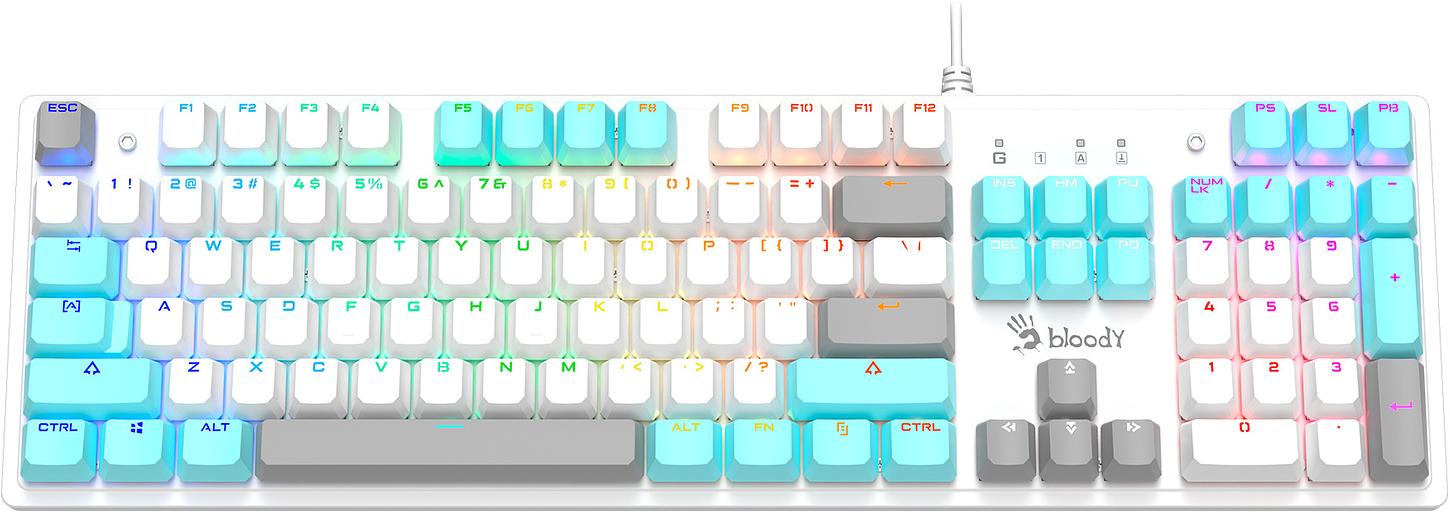 Клавиатура A4Tech Bloody S510N механическая белый USB for gamer LED фото 6