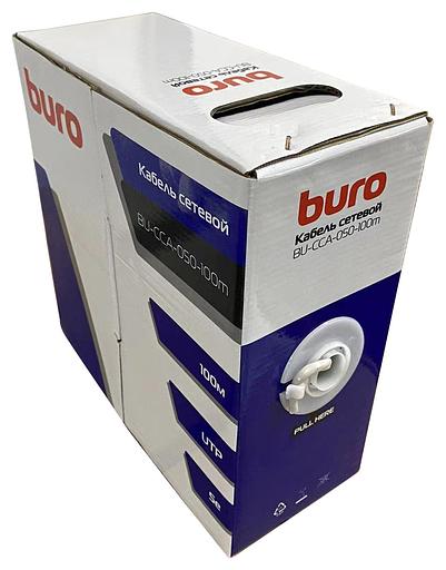 Кабель сетевой Buro BU-CCA-050-100m UTP 4 пары cat5E solid CCA 100м серый фото 1