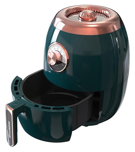 Аэрогриль Hyundai HYF-3553 1350Вт темно-зеленый/золотистый фото 2