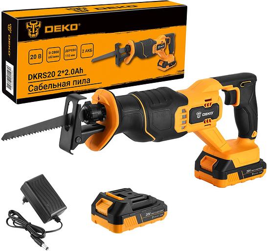 Сабельная пила Deko DKRS20 2*2.0Ah аккум. 2800ход/мин фото 1