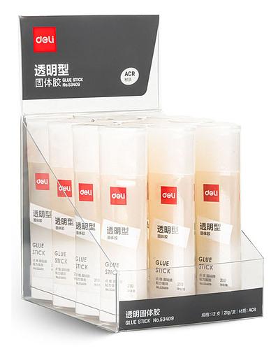 Клей-карандаш Deli 53409 21гр полимерная смесь дисплей пластиковый фото 1