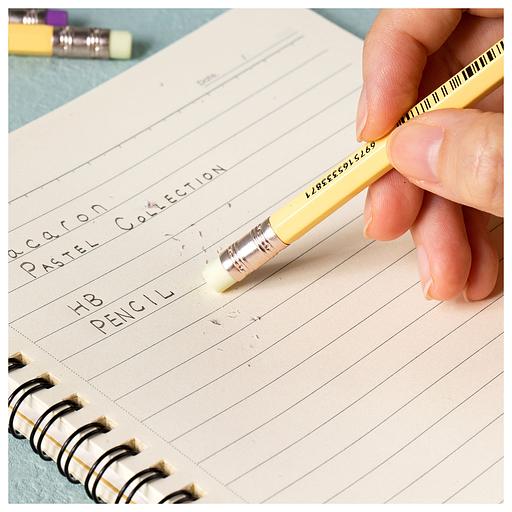 Карандаш ч/г Deli EC025-HB Macaron 2.4мм HB шестигран. липа коробка/европод. (6шт) ластик фото 5