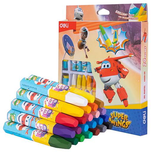 Масляная пастель Deli EC009-24 Super Wings шестигранные 24цв. картон.кор./европод. фото 1