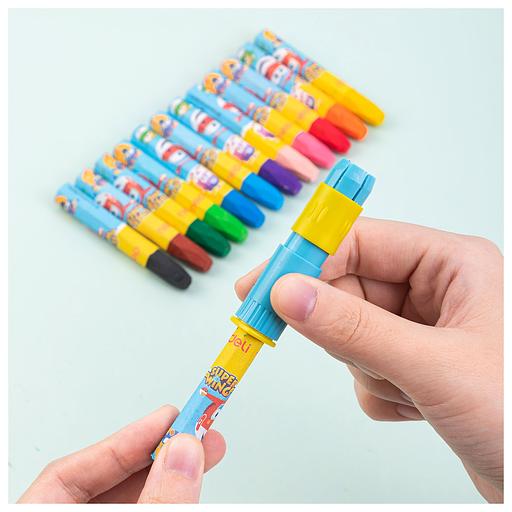 Масляная пастель Deli EC009-24 Super Wings шестигранные 24цв. картон.кор./европод. фото 3