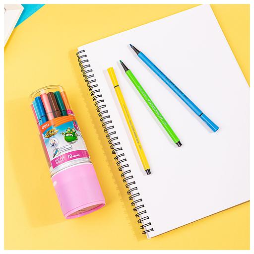 Фломастеры Deli EC150-18 Super Wings 12цв. пластиковая туба фото 5