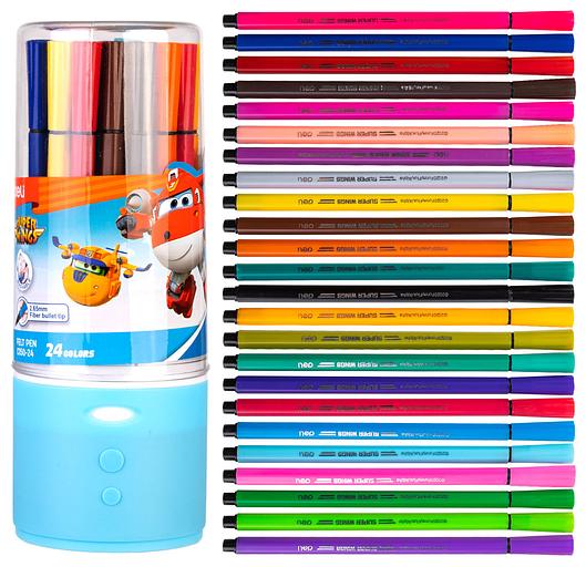 Фломастеры Deli EC150-24 Super Wings 24цв. пластиковая туба фото 2