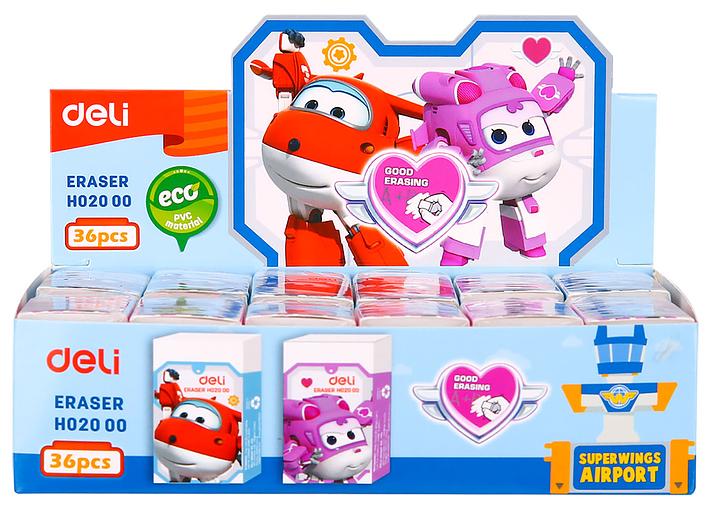 Ластик Deli EH02000 Super Wings 45x25x12мм белый картонный дисплей фото 3