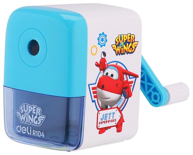 Точилка для карандашей механическая Deli ER10409 Super Wings 1 отверстие пластик ассорти фото 1