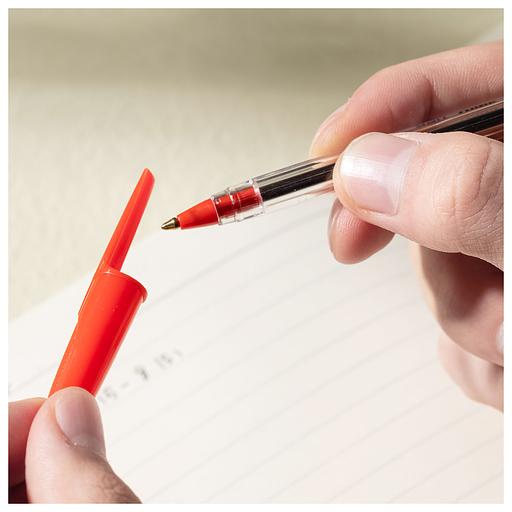 Ручка шариков. Deli Think EQ4-RD d=1мм красн. черн. фото 5