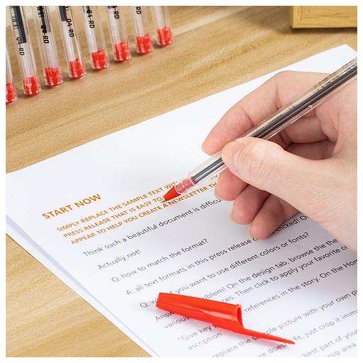 Ручка шариков. Deli Think EQ4-RD d=1мм красн. черн. фото 6